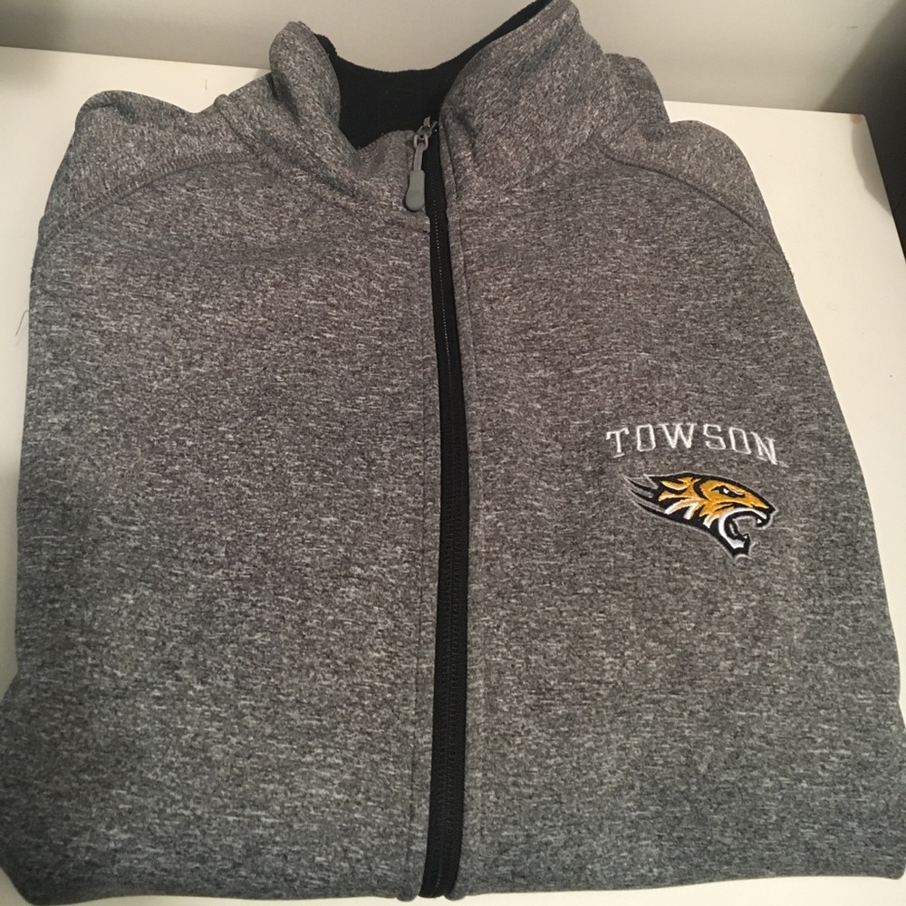 Champion Gray Towson Zip-Up Utility Jacket with Yellow Accent